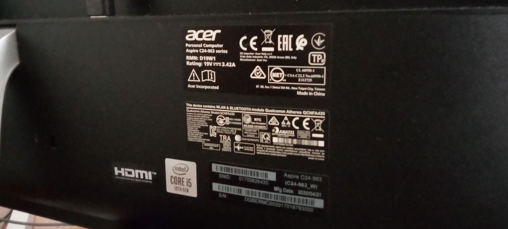 Acer aspire c24-963 series