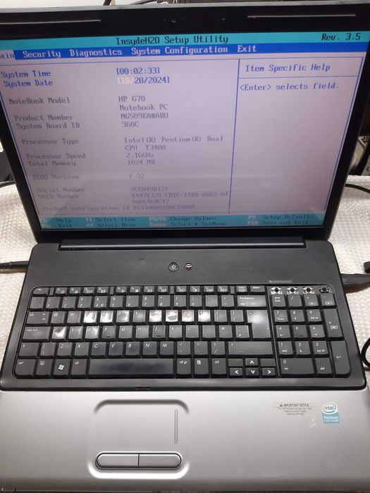 Laptop HP G70
Funxtional