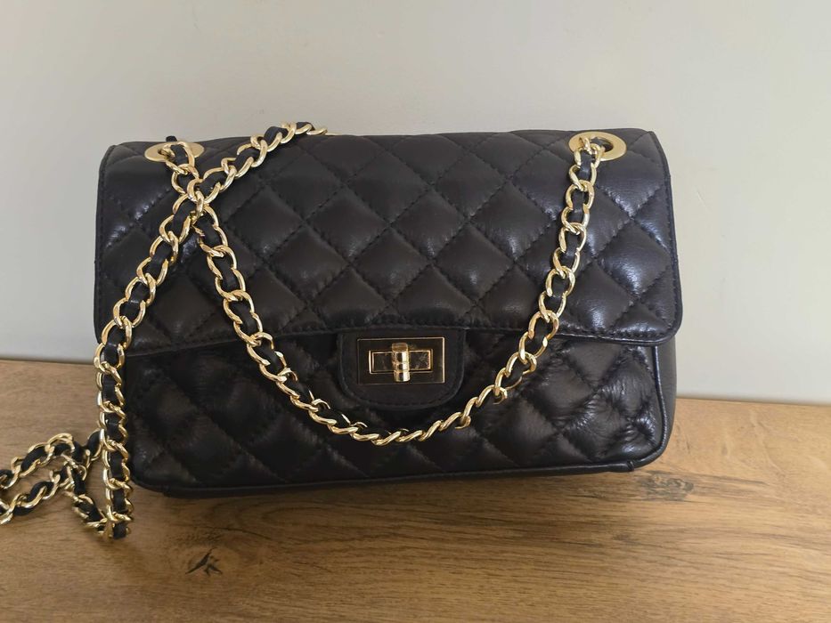 Италианска дамска чанта от естествена кожа