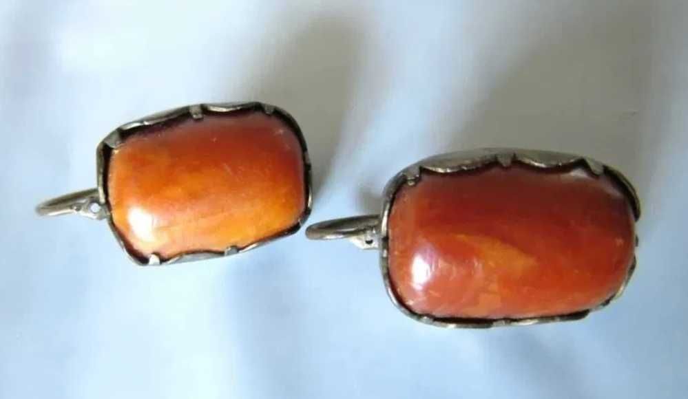 Foarte vechi cercei cu chihlimbar butterscotch