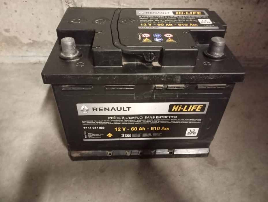 Baterie auto Renault 60 amperi EFB merge și pe mașini Start Stop l