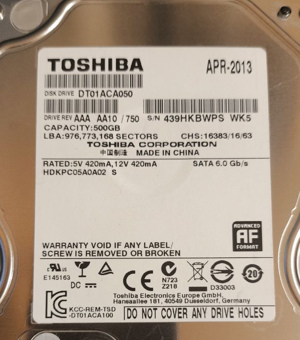 Жёсткий диск 500гб, gb для ПК 3.5"