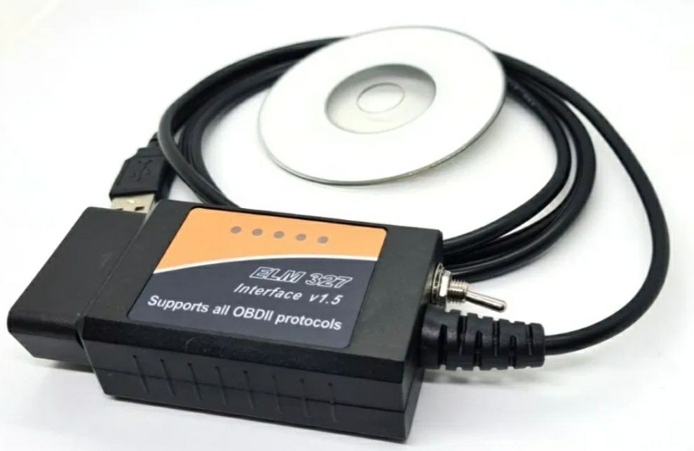Адаптор OBD2 - ELM327 версия 1.5 с USB   шнуром.