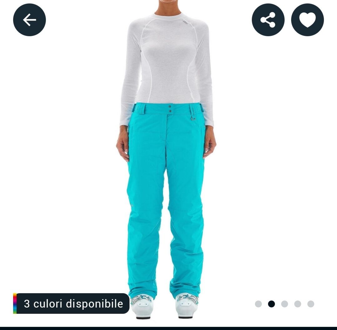 Pantaloni schi / snowboard damă XS turcoaz