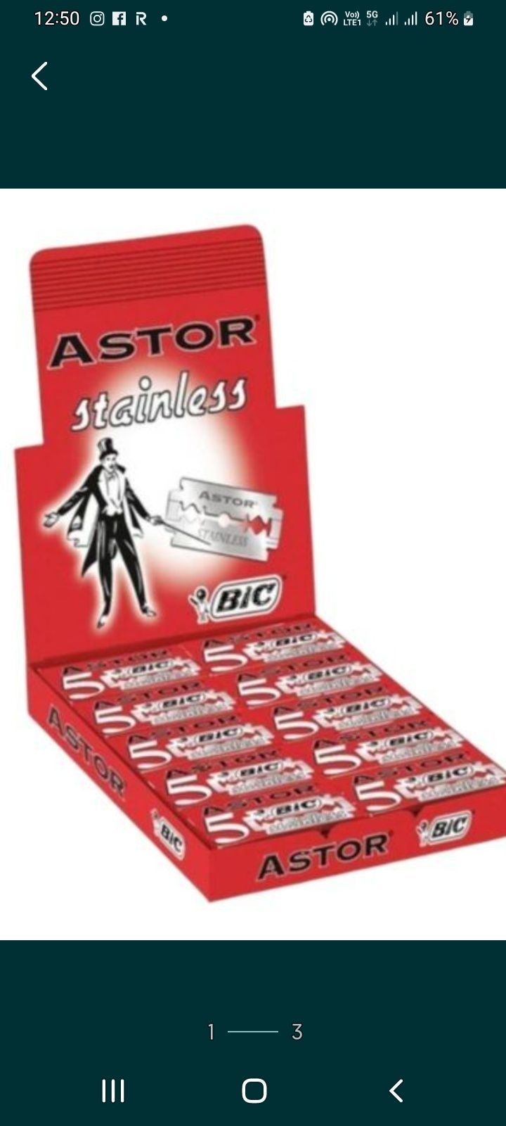Lame Gillette sau Astor 100buc/ pachet-arta