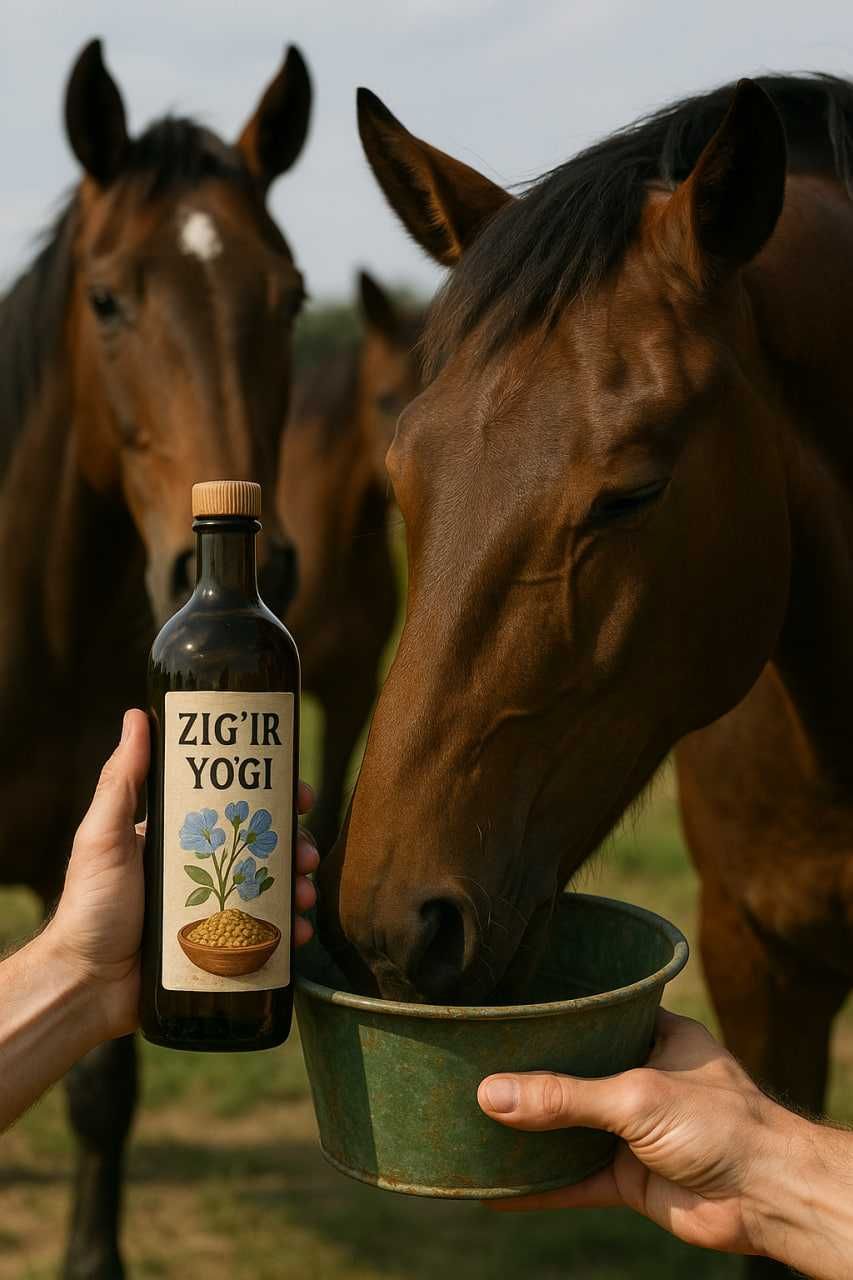 Tabiiy Zig‘ir Yog‘i – Otlaringiz uchun Vitaminlarga Boy Mo‘jiza