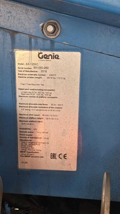 Nacela de inchiriat 40 m din 2018 si capacitate 454 kg