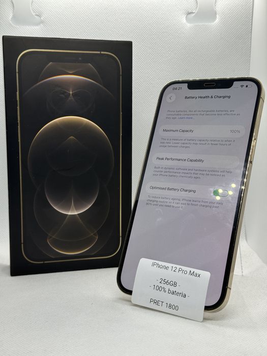 Magazin Vindem: Iphone 12 Pro Max, 256GB, 100% bateria
