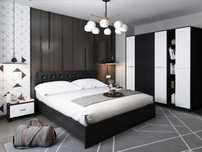 Set Dormitor Mario 4U 5 piese tapitat wenge