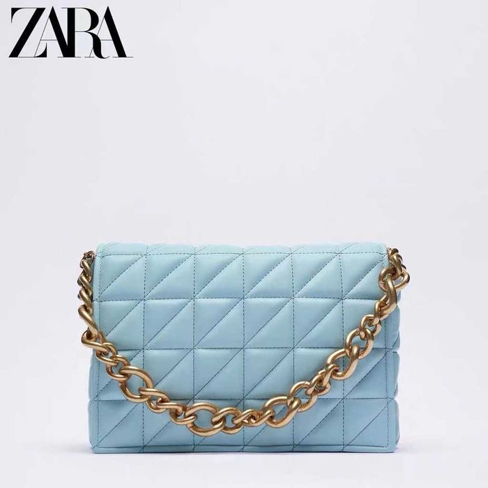 Zara страхотни дамска чанта в светло син цвят