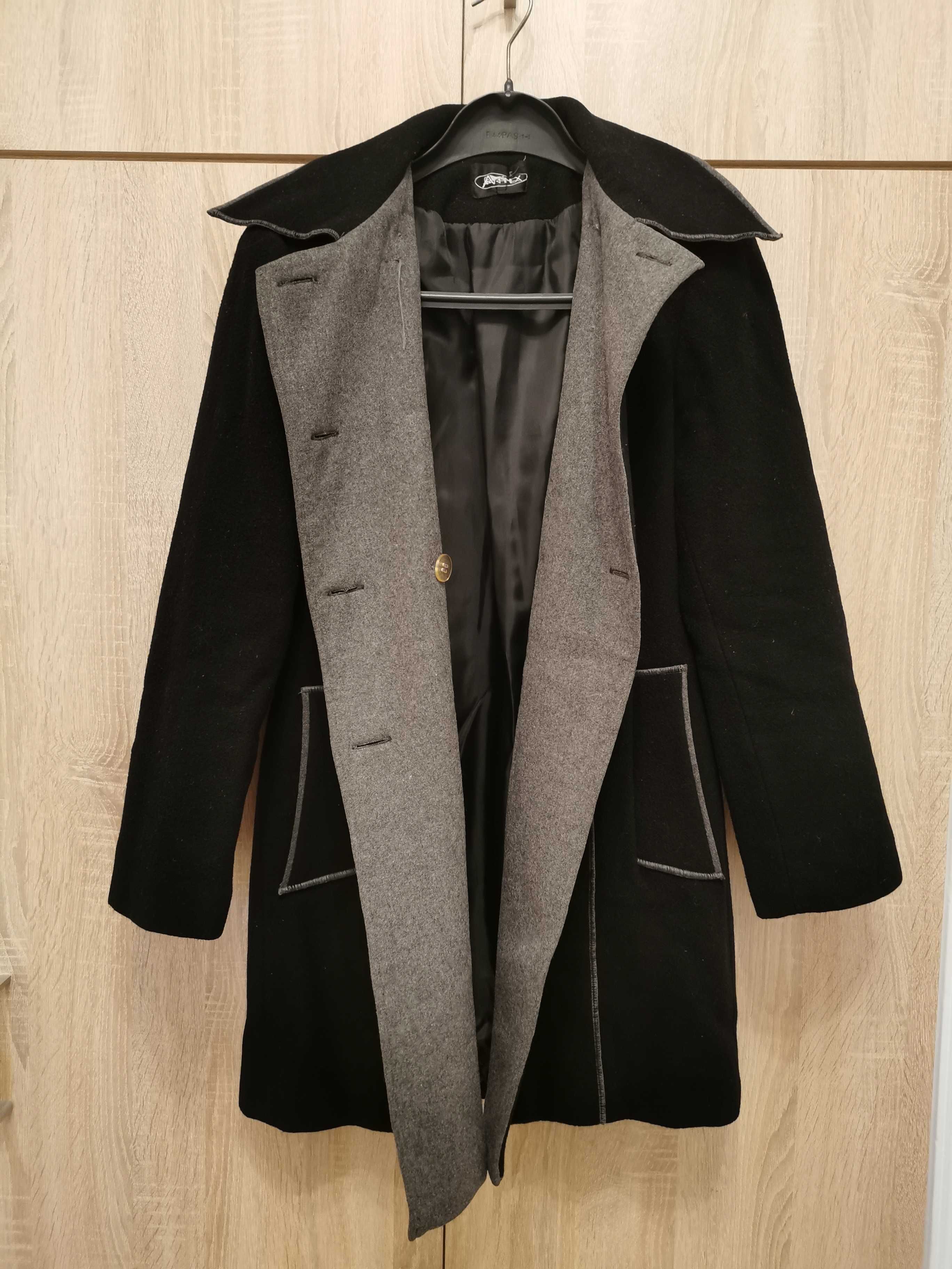 Palton negru dama de lana, marimea 38-40