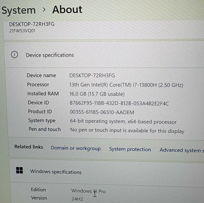 Lenovo ThinkPad P1 G5 16”2,5K 500nit 165Hz, RTX A2000 i7 13800H 16/512