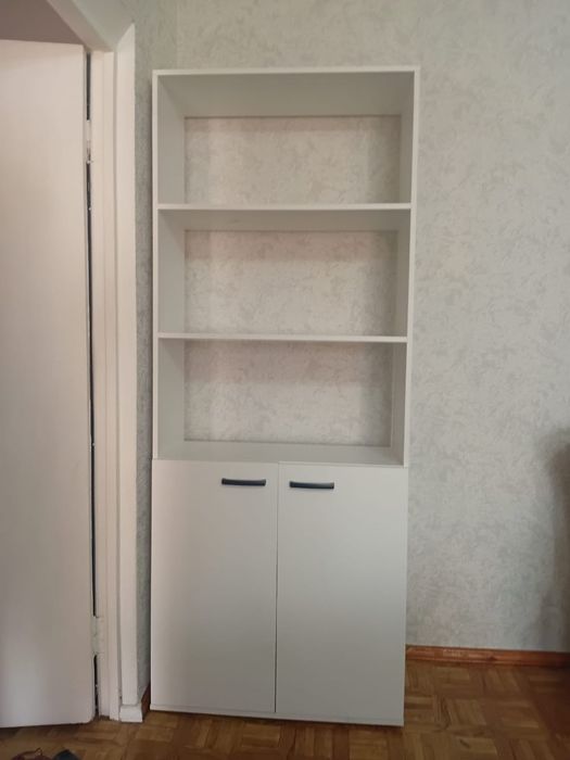 Шкаф стеллаж. Белый шкаф. Кровать 1 сп. Шкаф для офиса.