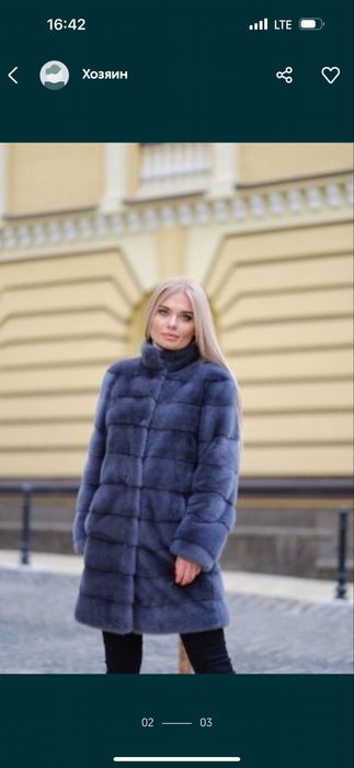 Норковая шуба графит