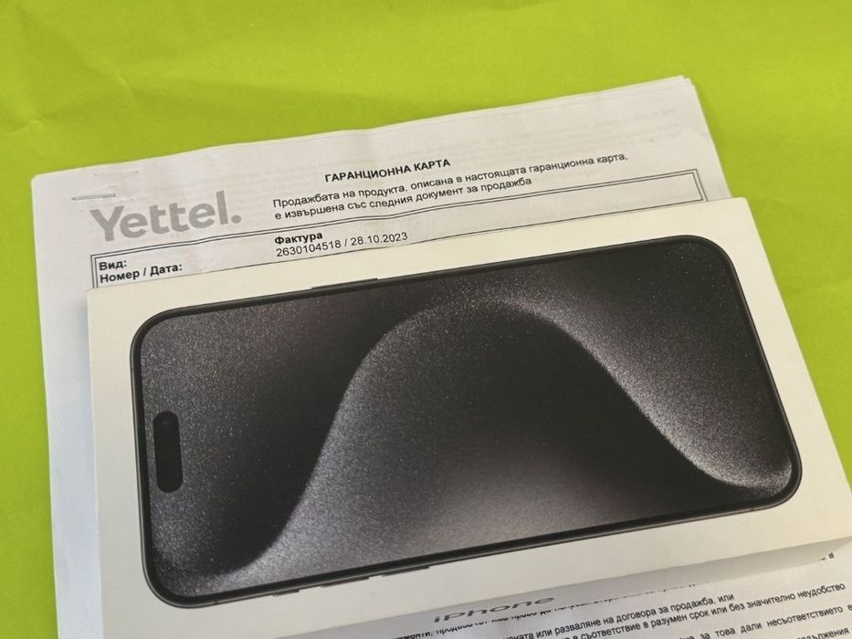 КАТО НОВ 512GB iPhone 15 Pro Max Гаранция Yettel 2025г. Black