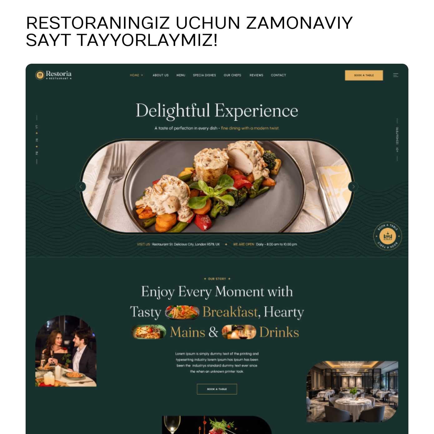 Restoraningiz uchun professional vebsayt kerakmi?