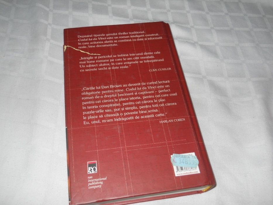 DAN BROWN - CODUL LUI DA VINCI, Ed.I a , cartonata Ed. Rao, 2004, Noua