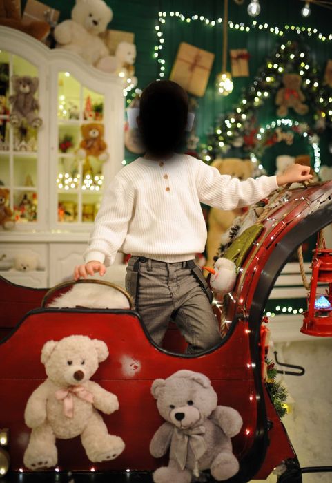 Sanie masiva veche din lemn decorativa sau pt sedinte foto Craciun