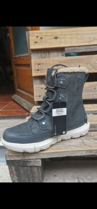 SOREL Ghete piele intoarsă gri metalic dama/copii