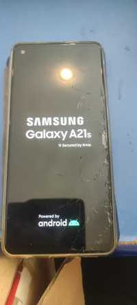 Samsung a21s cu sticla crapata