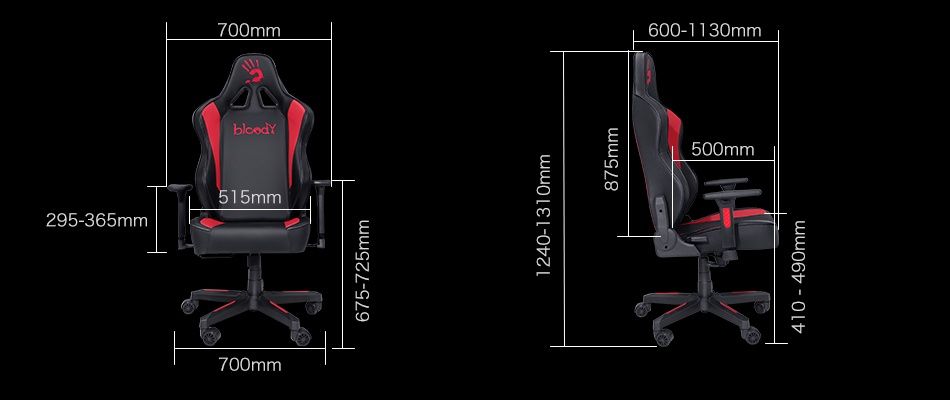 Кресло игровое компьютерное A4Tech Bloody GC-330, Black-Grey