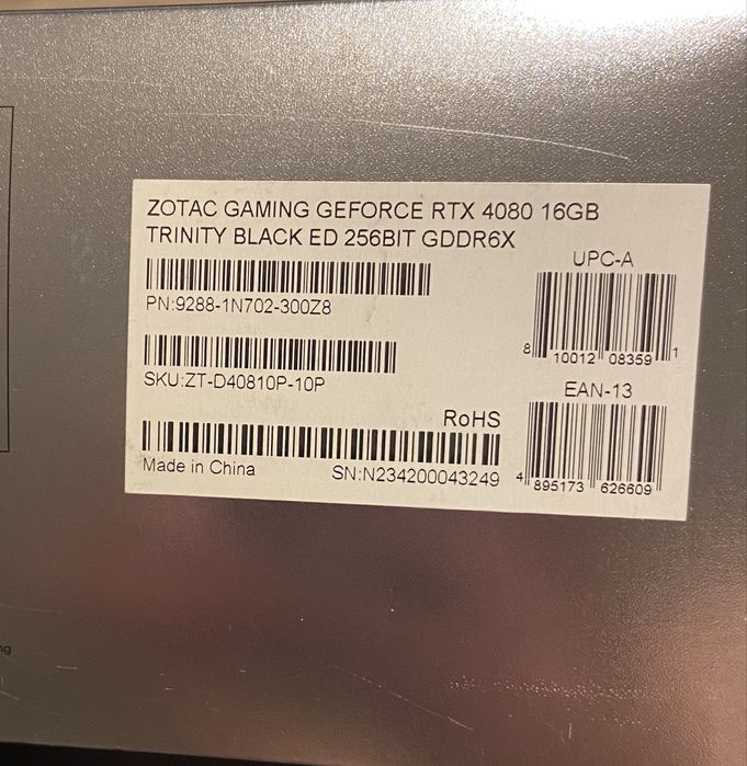 Placa video Zotac nVidia GeForce RTX 4080