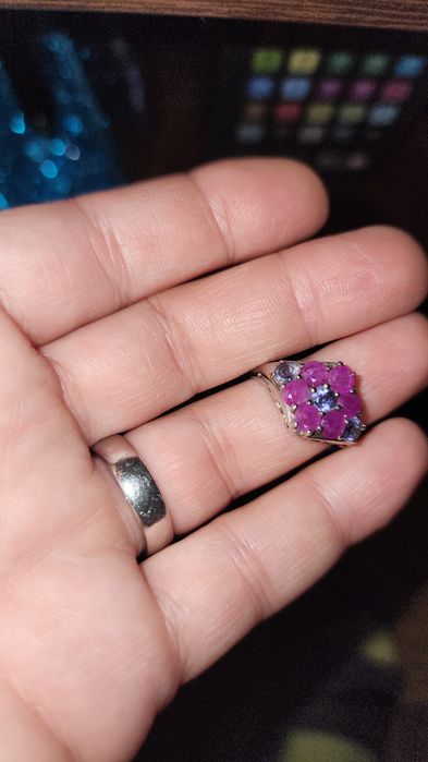 Inel superb argint și pietre naturale