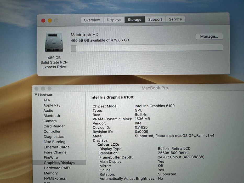 13.3' Retina Apple MacBook Pro 2015 Core i5 16GB RAM/512GB SSD/Бат 6ч