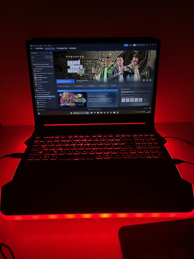 Acer nitro 5/ Ryzen 5 в отличном состояний + Steam аккаунт с 50 играми