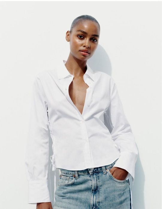 Вталена риза ZARA с връзки