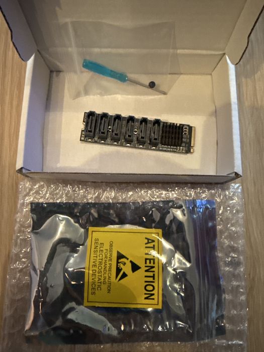 Placa adaptor M.2  NVMe la SATA 6 port,SATA 3.0 6 Gbps,Win 10 11