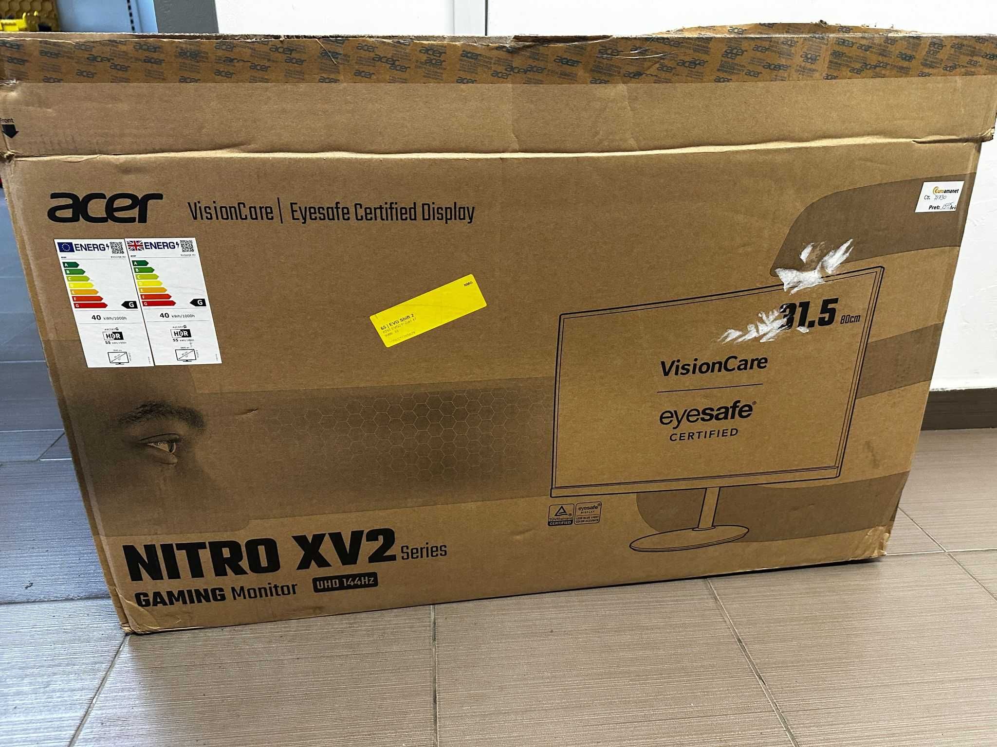 Monitor Acer Nitro XV322QK, 31.5", 3840x2160, Full HD -T-
