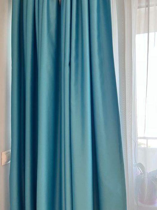 Плътни пердета- блекаут завеси тюркоаз 2 бр