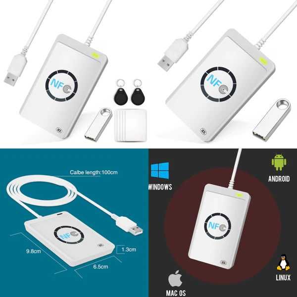 Cititor, copiator, inscriptor USB de carduri NFC/RFID ACR122U 424Kbps