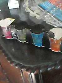 Set 4 pahare mici,shot glasses, 36ml,sticla colorata,Germag,sigilate