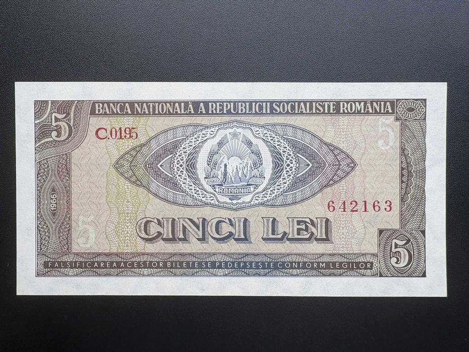 Bancnota 5 lei 1966 UNC