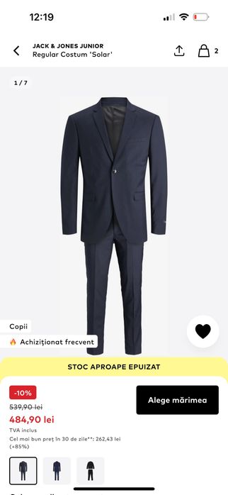 Costum  Jack& Jones adolescent marimea 176