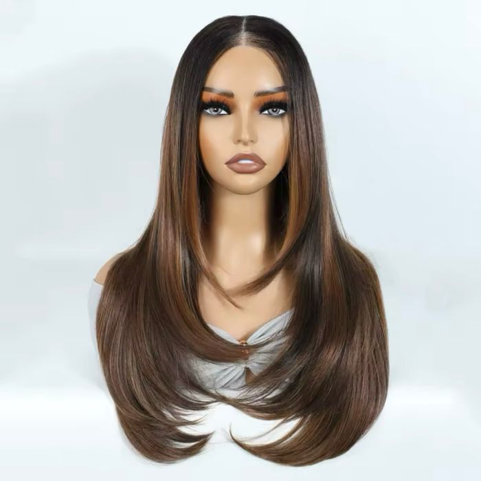 Peruca F703 Front Lace (Daira-Shop.ro) Satena Cu Suvite Blonde Ombre