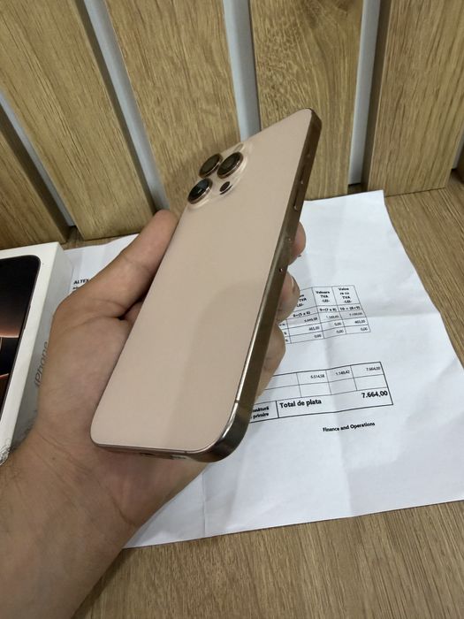 Iphone 16 pro max 256 desert / factura si casco / 97% baterie