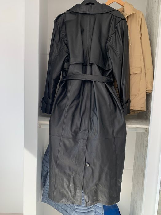 Кожено дълго манто естествена кожа