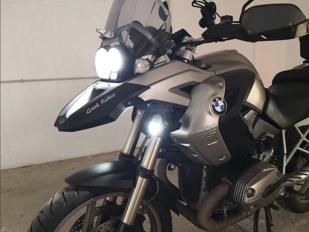 Proiectoare moto EURO bicicleta electrica scuter LED+Protectii BMW etc