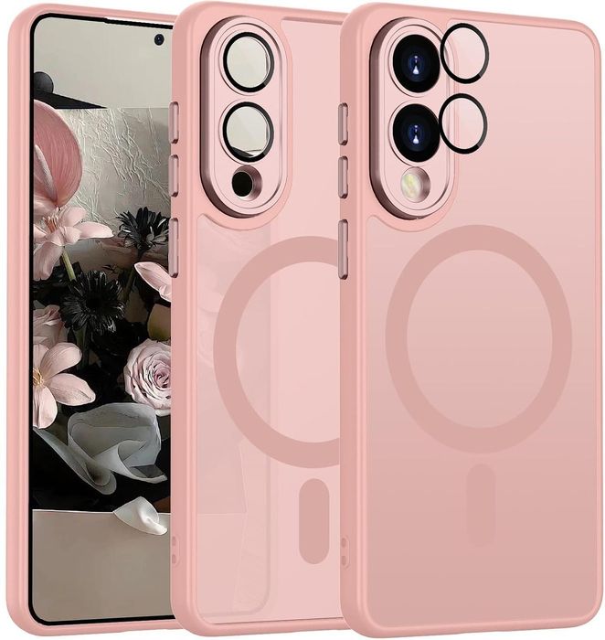 Матов magsafe кейс за samsung galaxy s25 edge - розов