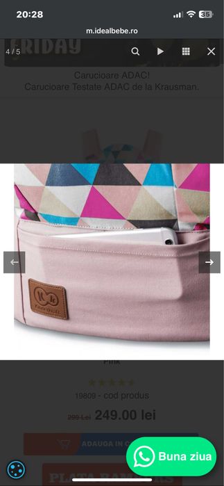 Kinderkraft - Marsupiu ergonomic Nino Pink