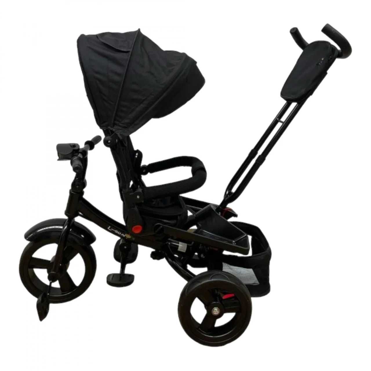 Tricicleta copii cu pozitie de somn muzica / lumini 8 luni-4 ani NEGRU