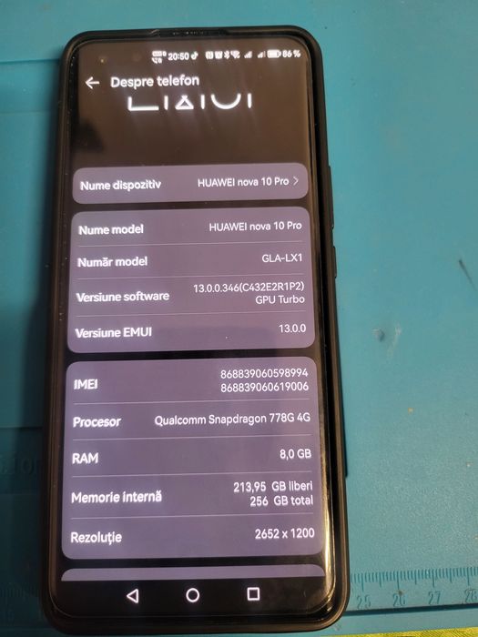 Vând! HUAWEI nova 10 Pro (256GB/8GB) - Preț Mic!
Salut! Pun în vânzare