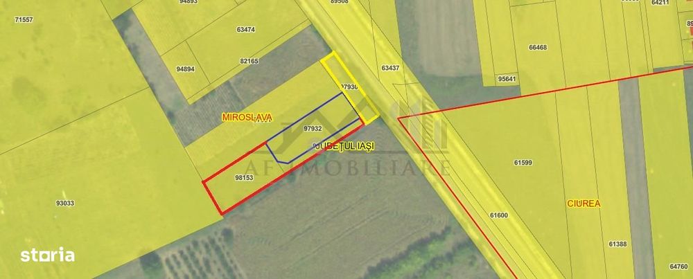 OCAZIE! Ciurbesti Miroslava teren 1500mp doua loturi intravilan la sos