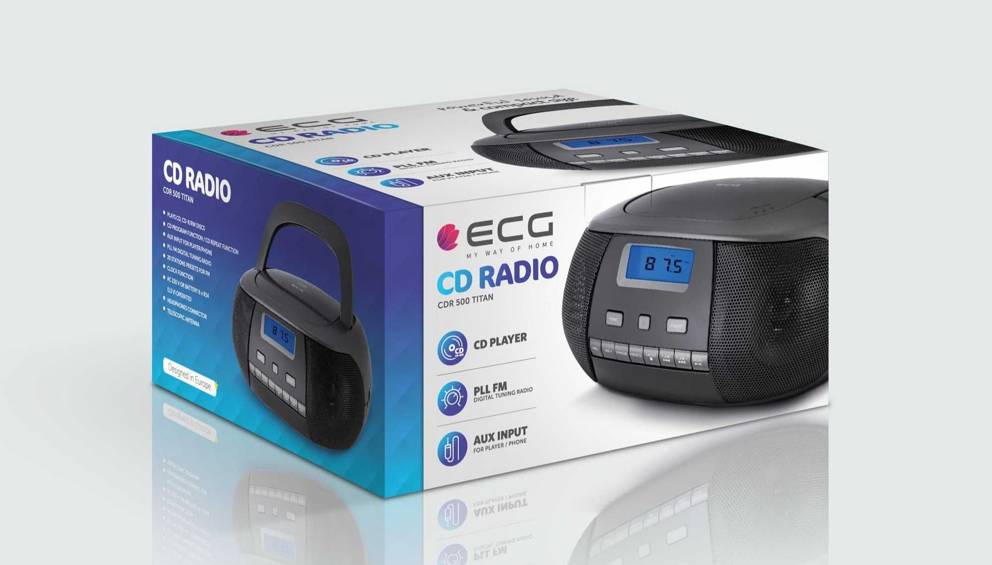 Radio cu Cd Player nou ECG Cdr 500 Titan negru,la tipla