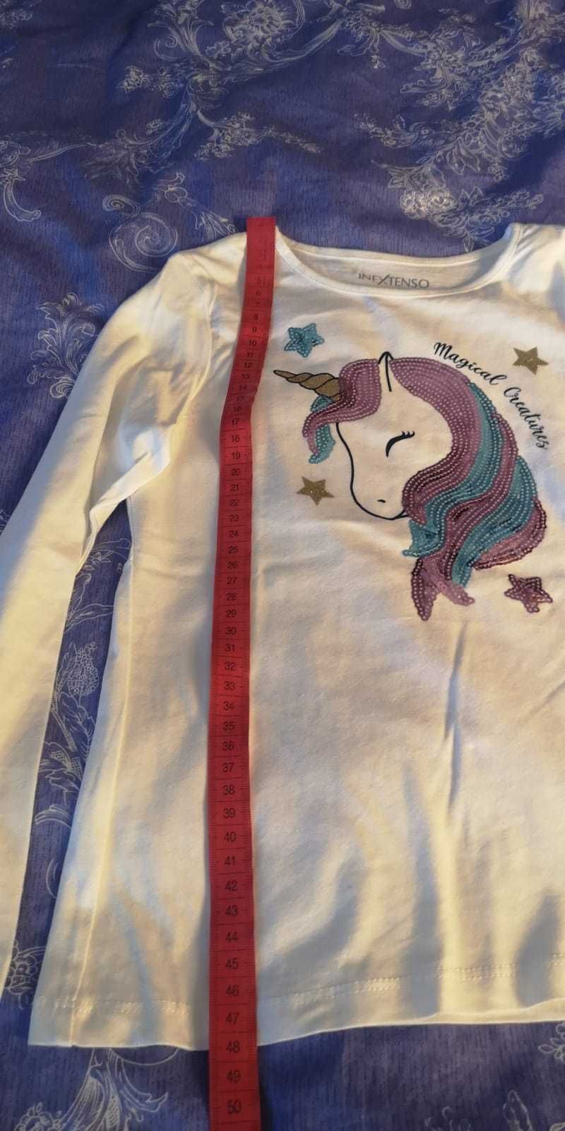 bluza alba cu ponei 8 ani 119-131cm noua