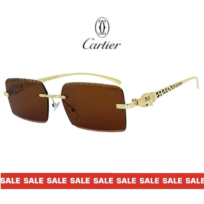 Cartier 2026 слънчеви очила нарязани черни лещи