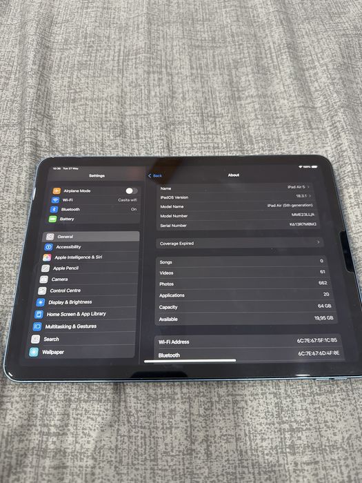 iPad Air 5 * M1 ca noua * Amprenta buton * 64GB